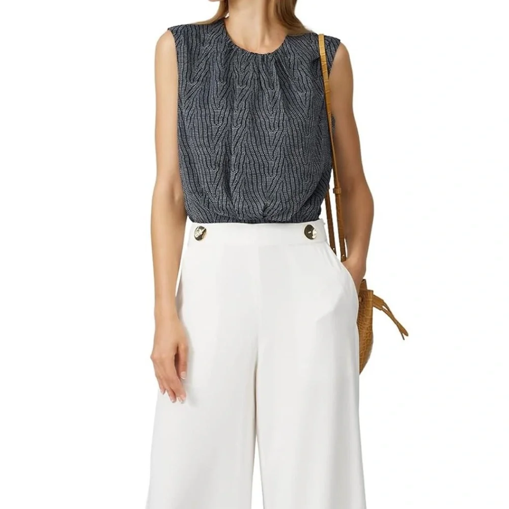 Derek Lam 10 Crosby Pleated Crinkle Blouse 44 6